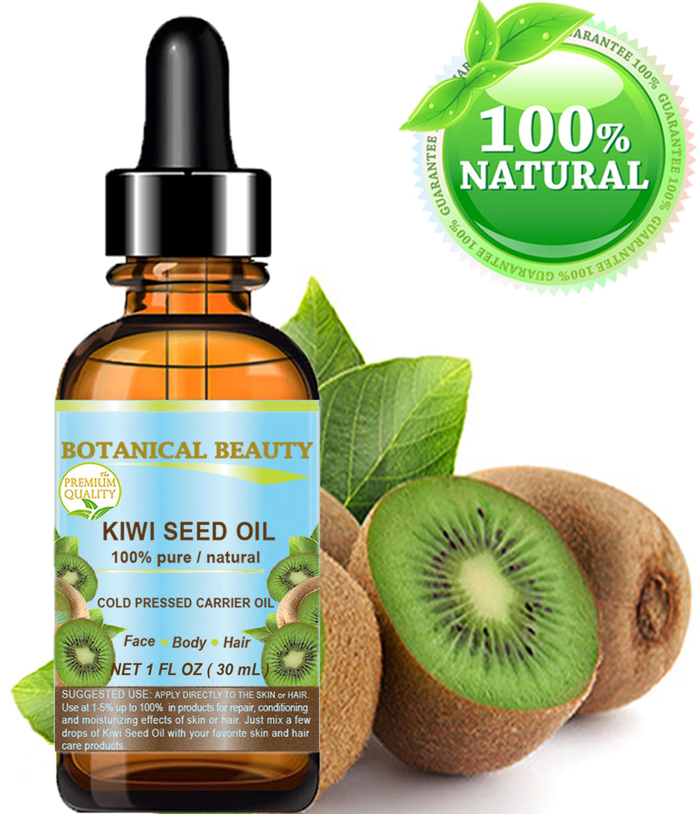 Kiwi Seed Oil dropper close-up highlights lightweight, non-greasy hydration.
