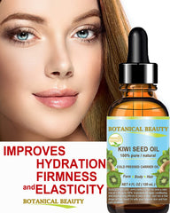 Kiwi Seed Oil applied to the face for quick absorption.