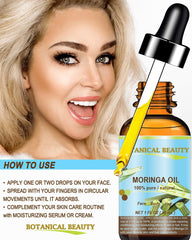 Botanical Beauty Moringa Oil ingredient-rich formula with fatty acids and vitamins.