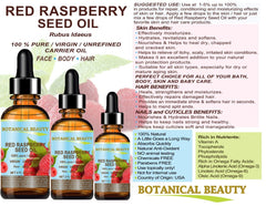 Botanical Beauty Red Raspberry Seed Oil shown beside sunscreen for daily blends