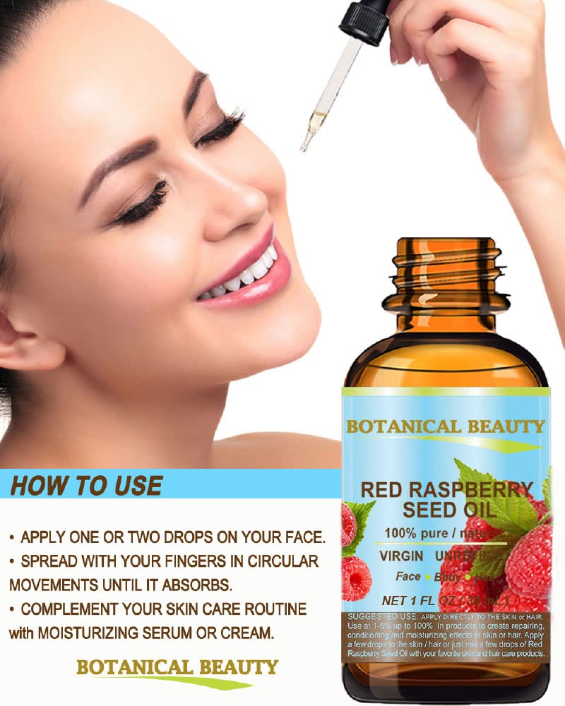 Botanical Beauty Red Raspberry Seed Oil on hand demonstrates non-greasy skin application