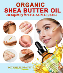Botanical Beauty Shea Butter Oil dry skin care scenario.