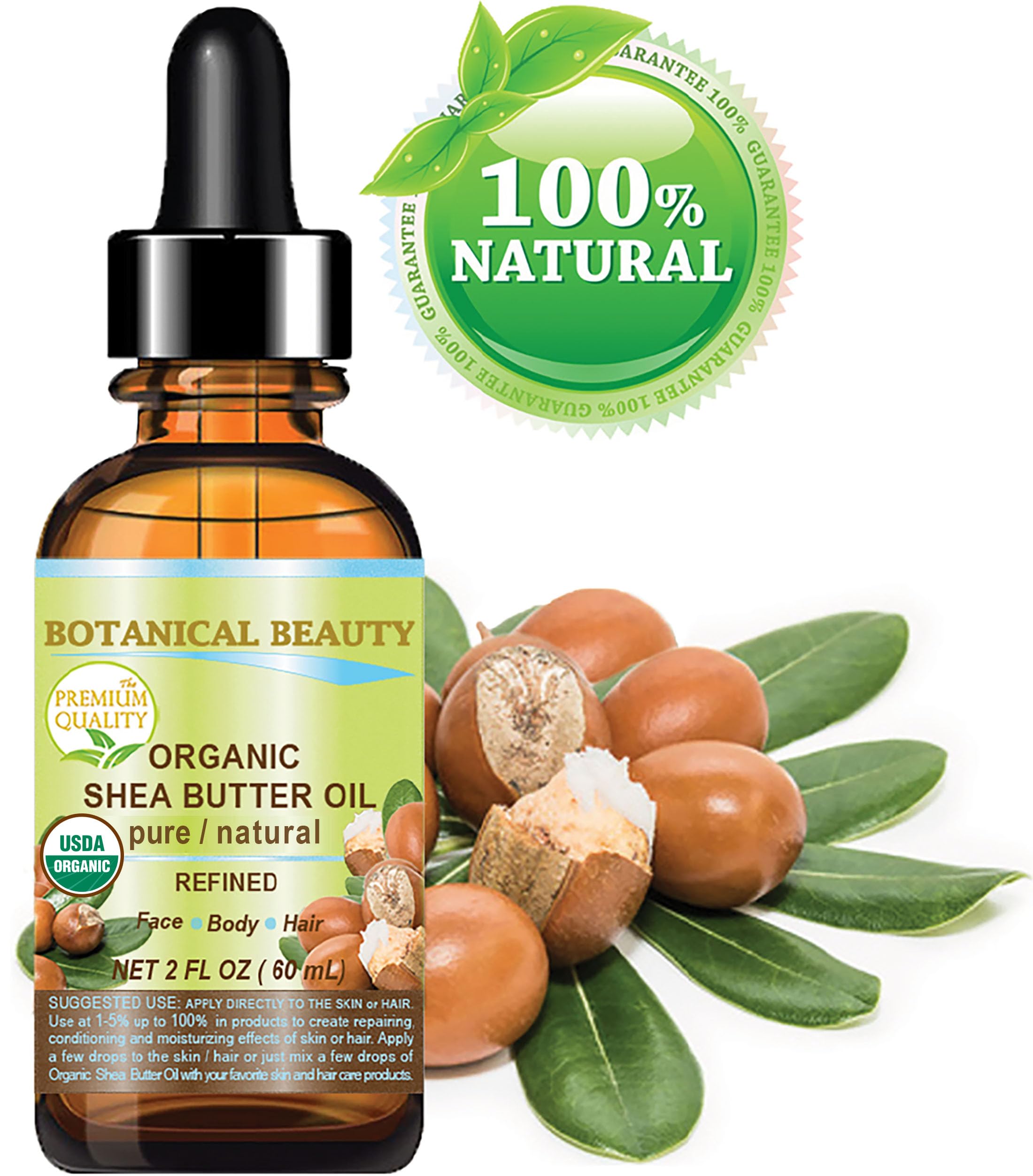 Botanical Beauty Shea Butter Oil massage use promoting relaxing, deeply nourished skin.