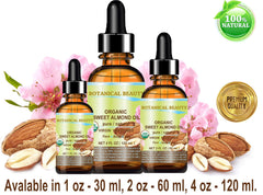 Botanical Beauty Sweet Almond Oil pour shows fast absorption for skin
