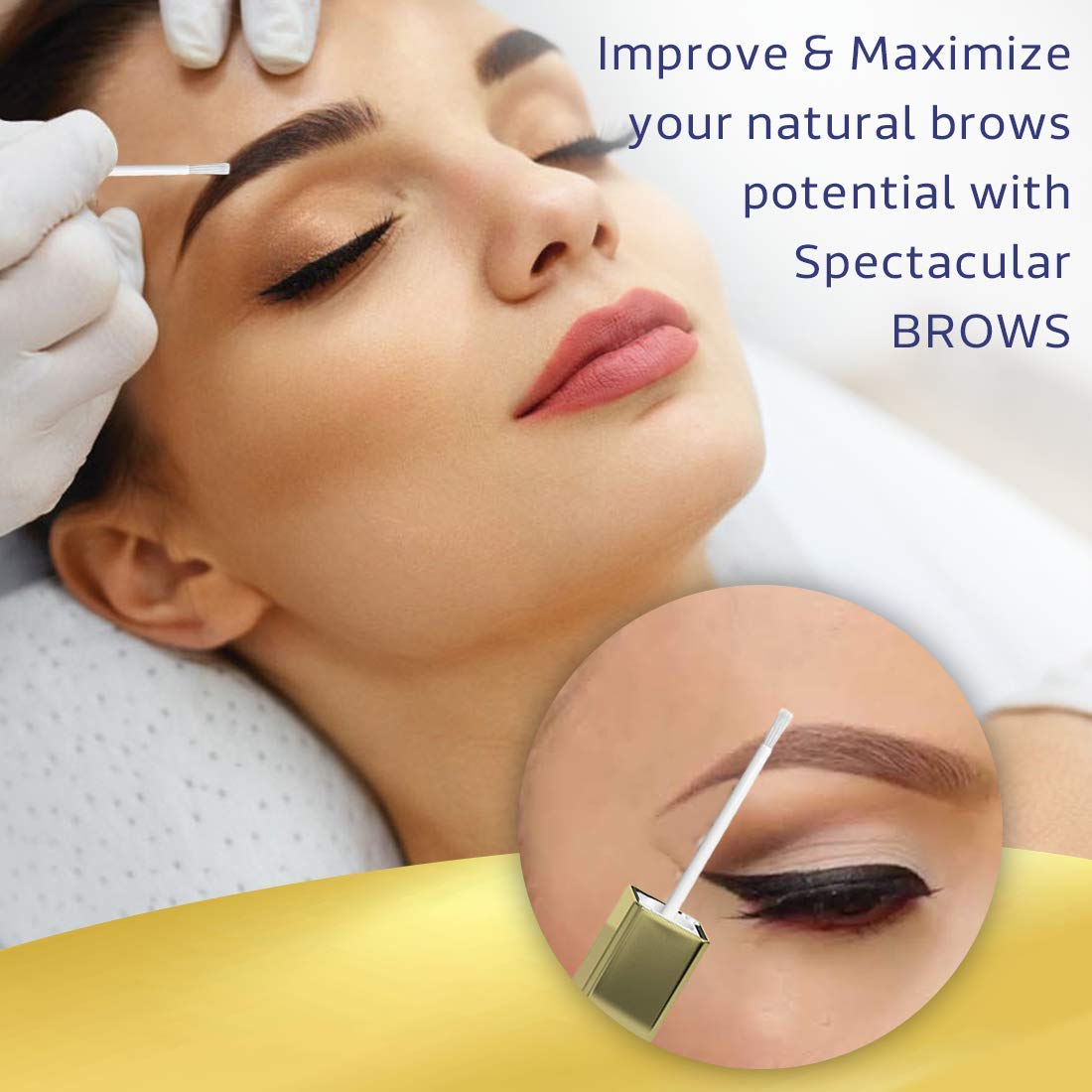 Close-up of brows treated with Spectacular BROWS, appearing fuller