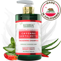 BOTANICAL HAIR GROWTH LAB cayenne pepper detail suggesting invigorating scalp feel.
