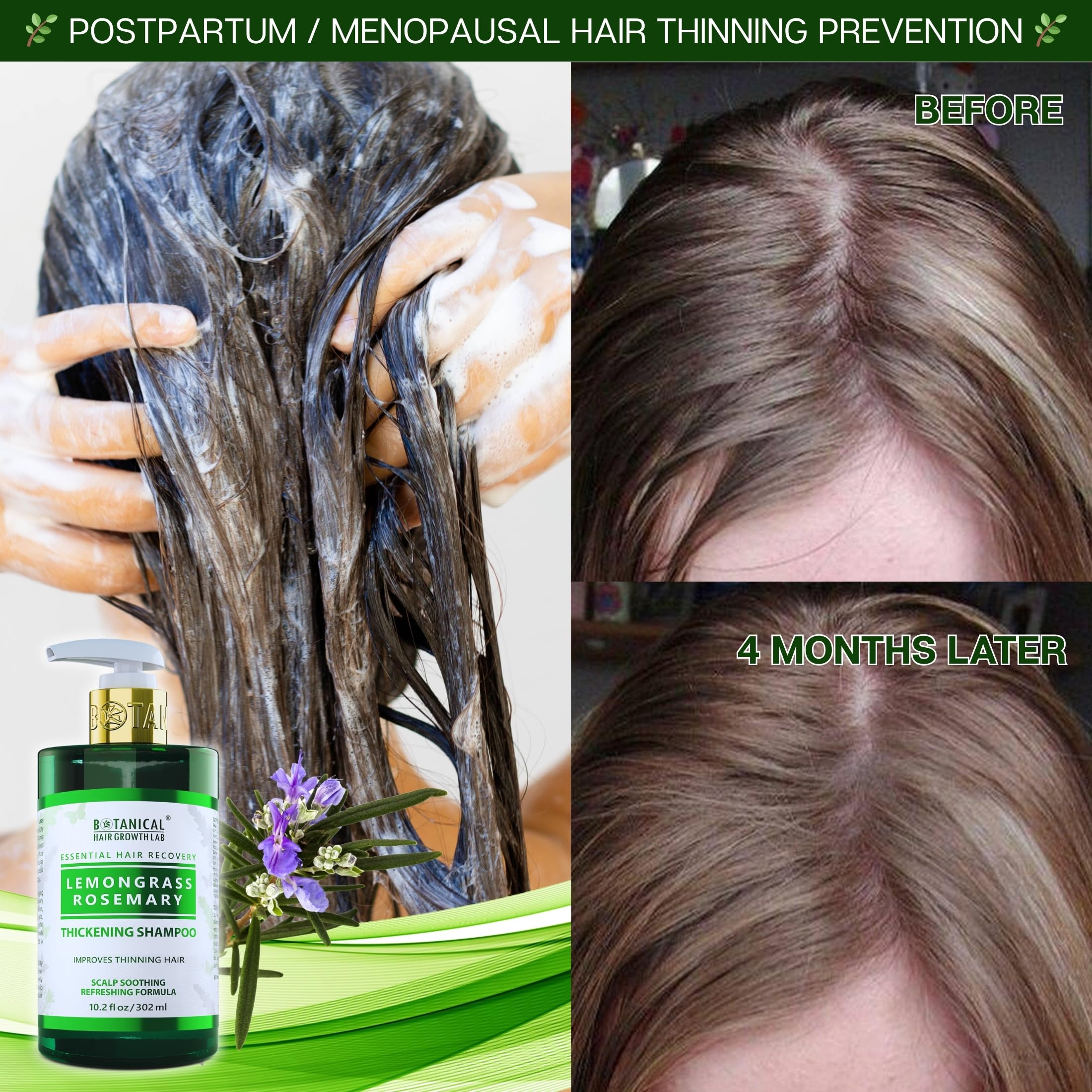 Healthy-looking hair after use from BOTANICAL HAIR GROWTH LAB shampoo.