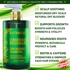 Botanical Hair Growth Lab rosemary shampoo pour illustrating easy application