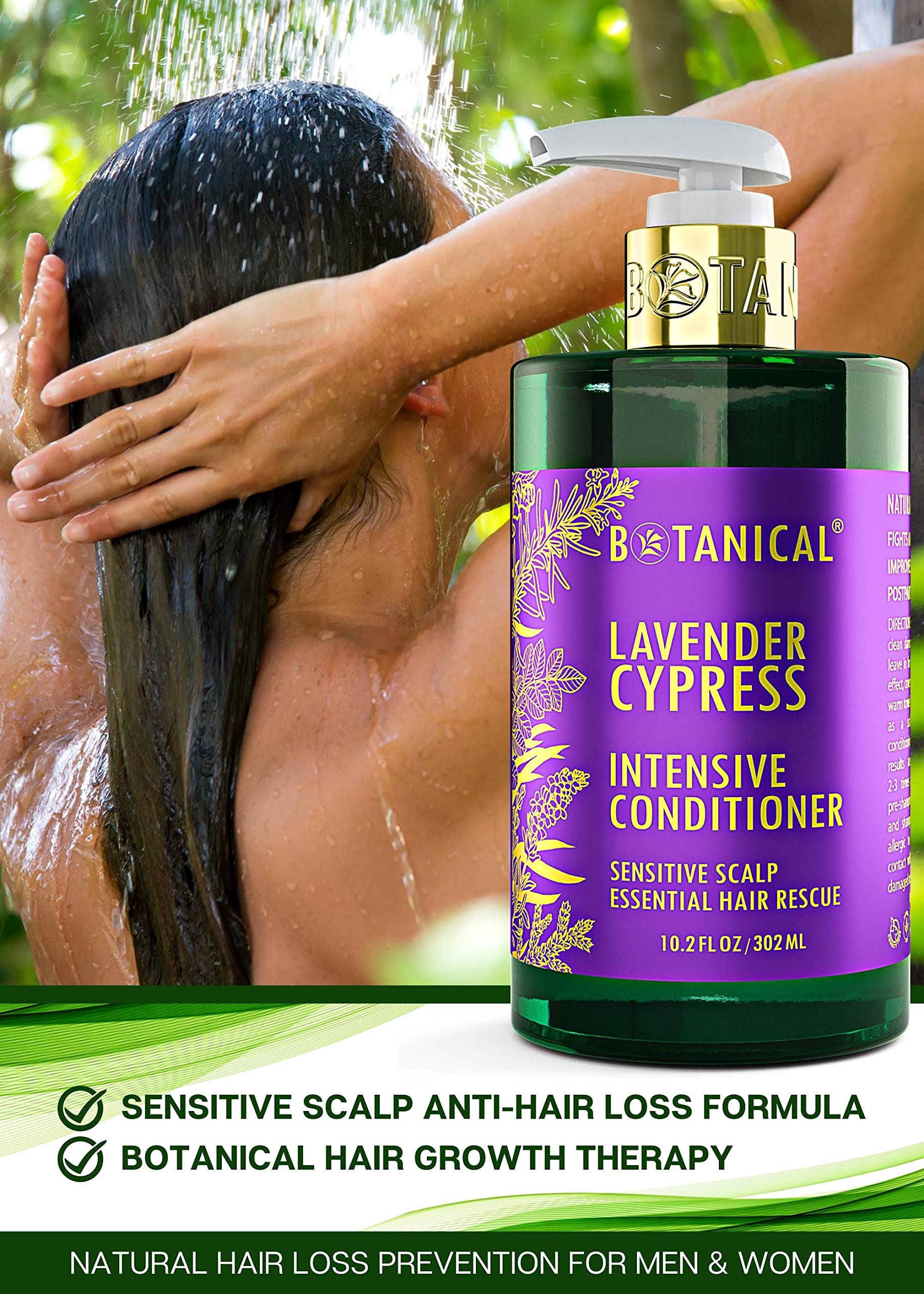 Botanical Hair Growth Lab lavender conditioner ingredients list highlighting natural extracts.