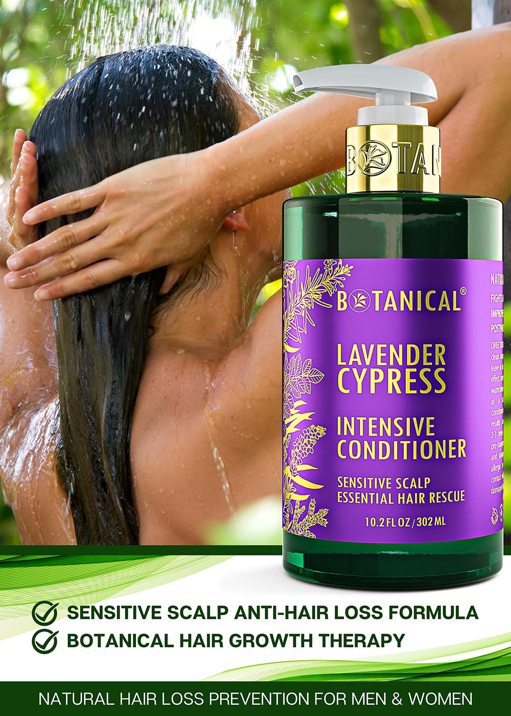 Botanical Hair Growth Lab lavender conditioner ingredients list highlighting natural extracts.