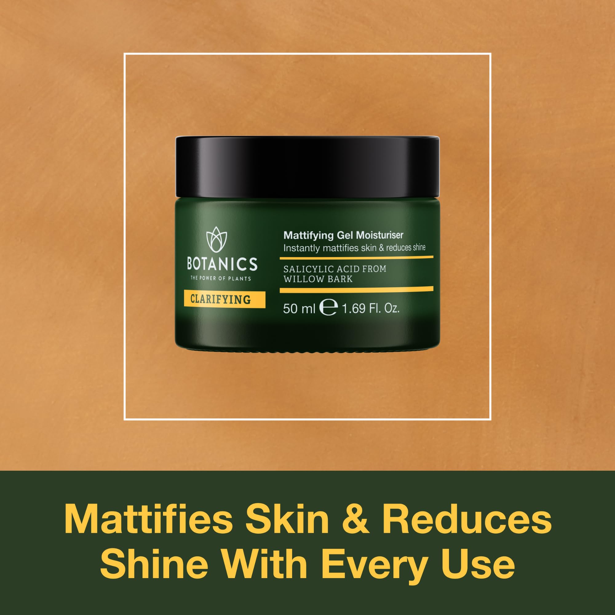 Botanics Clarifying Gel Moisturizer pore-refine action for clearer looking skin.