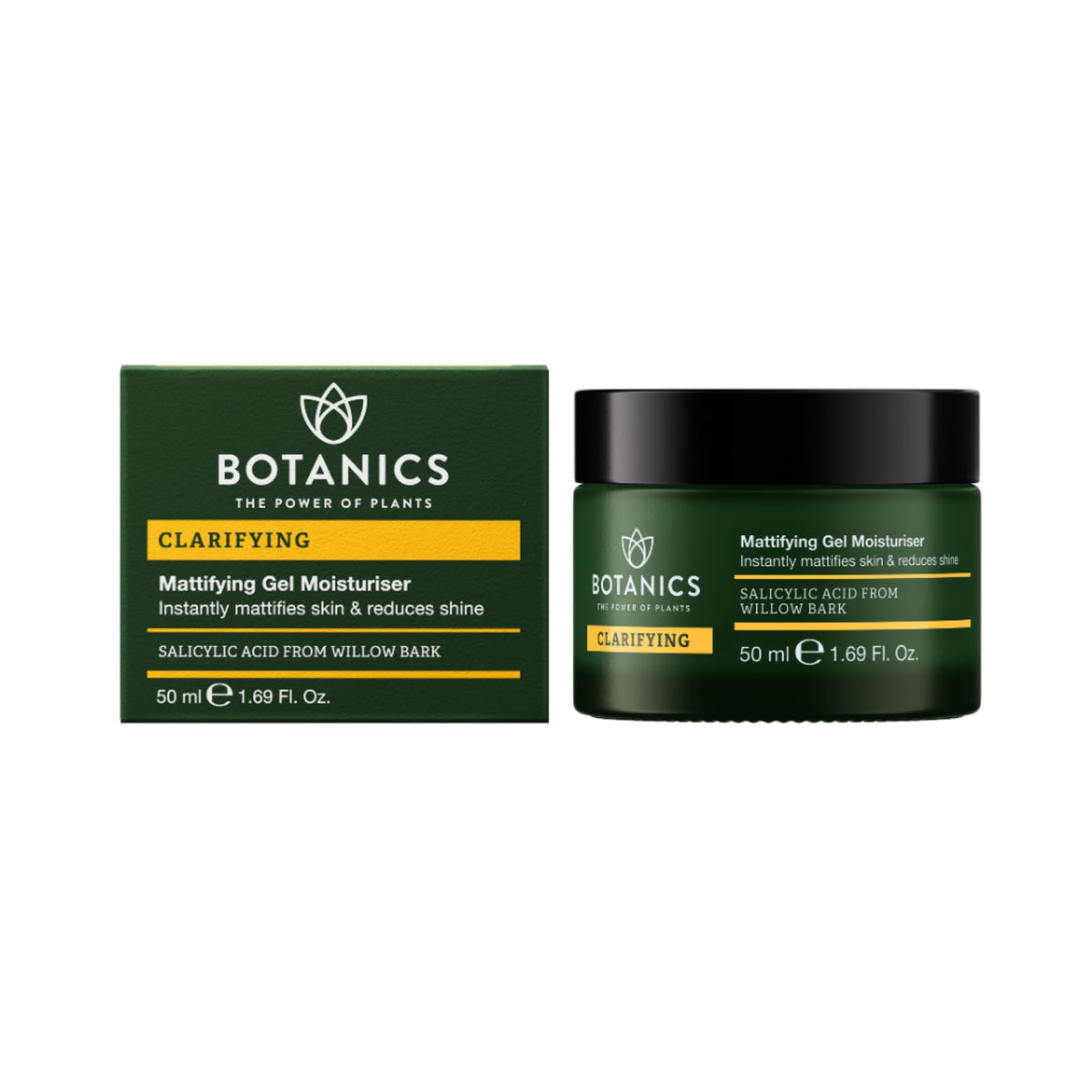 Botanics Clarifying Gel Moisturizer shine-control delivers a matte daily finish.