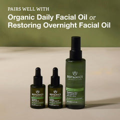 Botanics Hydrating Face Mist label-organic communicates vegan cruelty-free formulation.