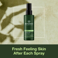 Botanics Hydrating Face Mist rose-water close-up highlights soothing hydration.