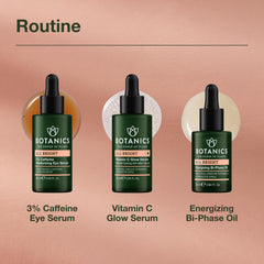 Botanics Vitamin C Serum shown with sunscreen in routine