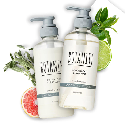 Botanist dry scalp shampoo bottle pour promotes smooth, manageable hair.