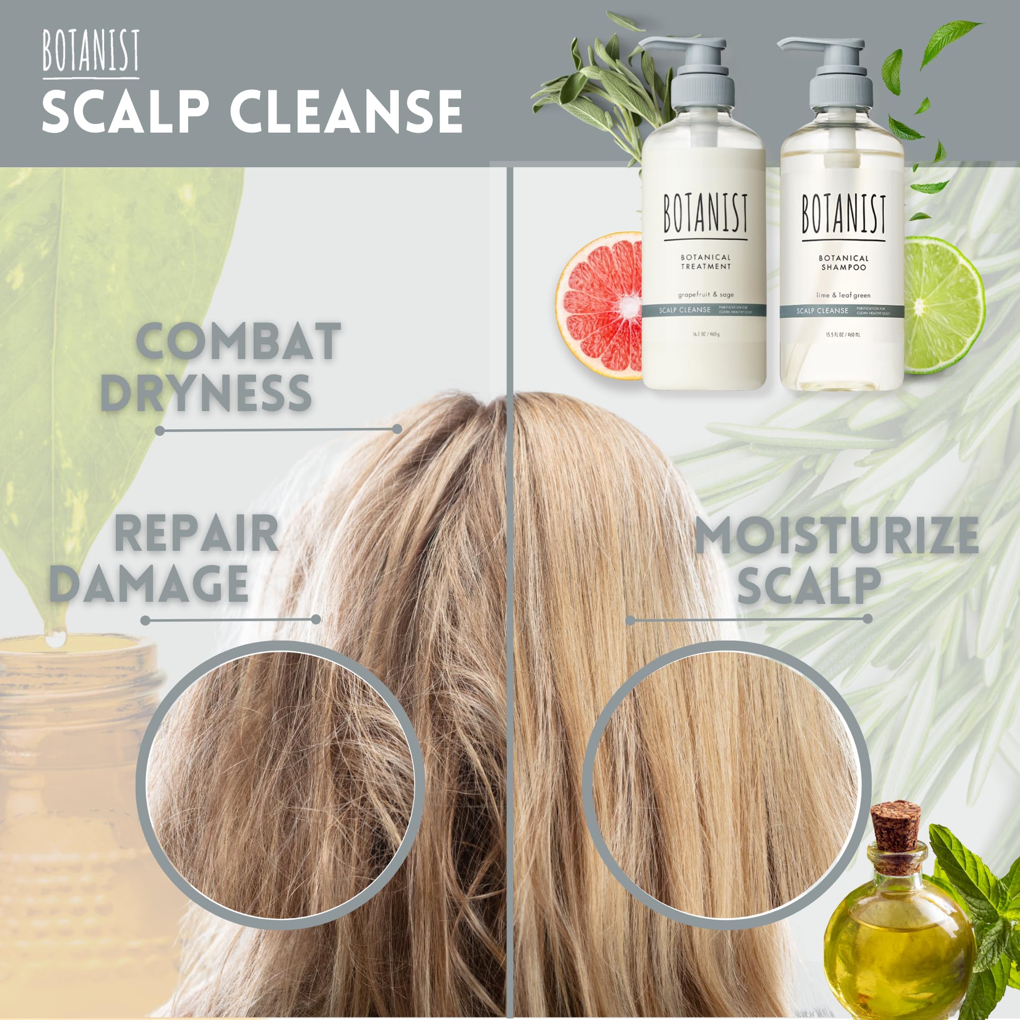 Botanist hair smooth shine emphasizes keratin boost for sleek results.