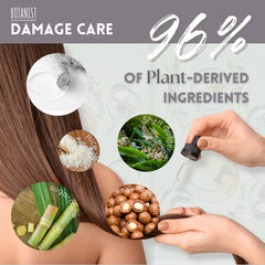 Botanist keratin smoothing hair close-up shows sleek strands