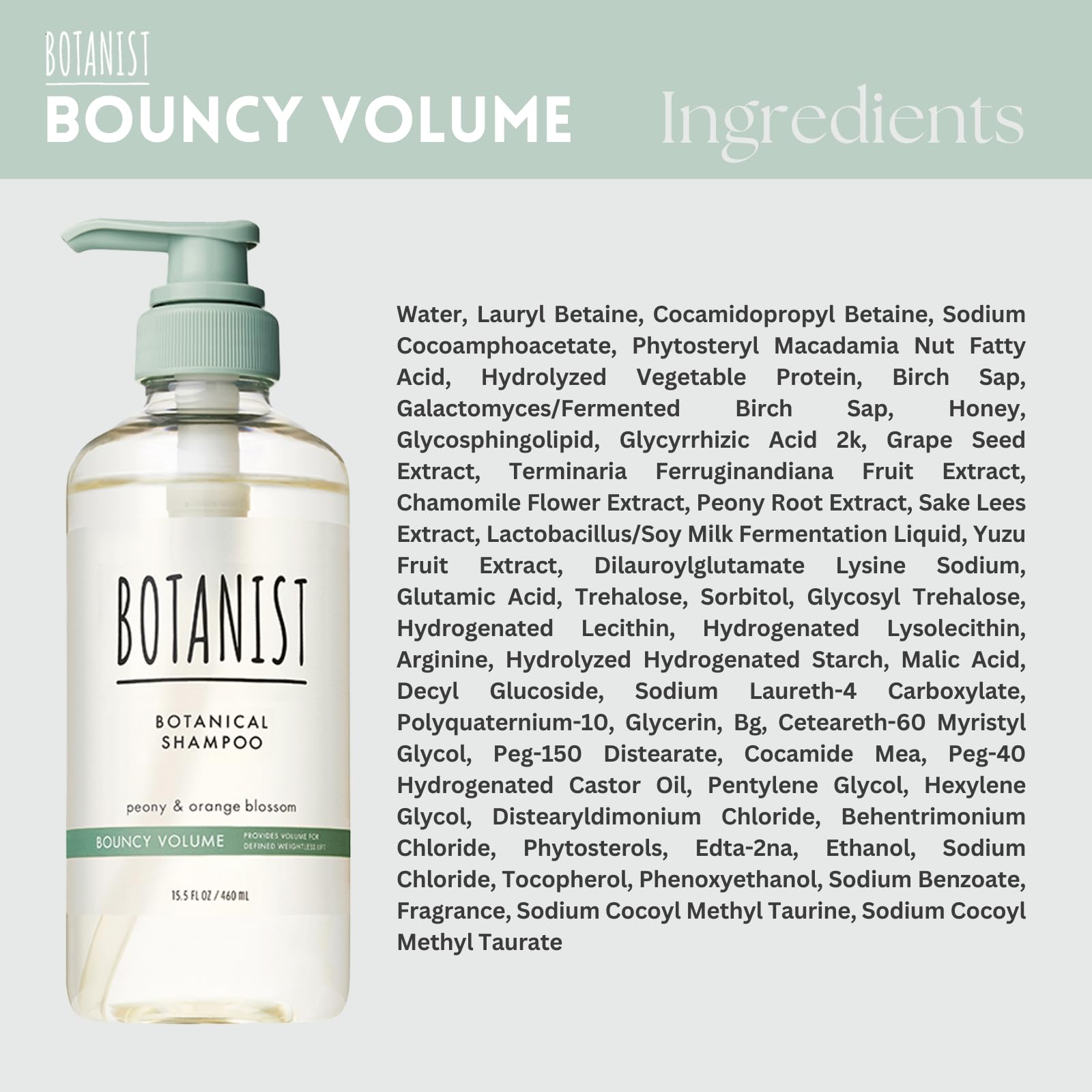 Fragrance-focused shot of Botanist shampoo for an uplifting daily wash
