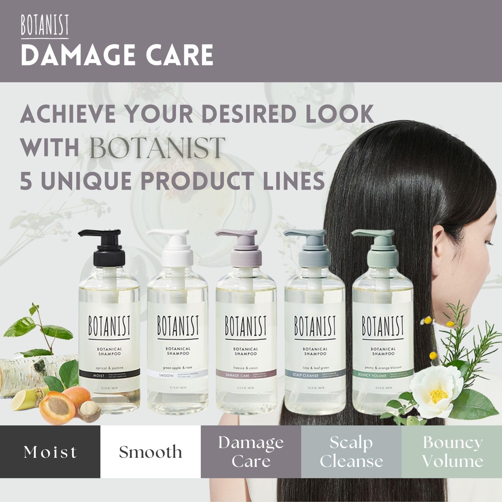 Botanist Organic Shampoo nano-delivery focus: deeply nourishes from roots to tips.