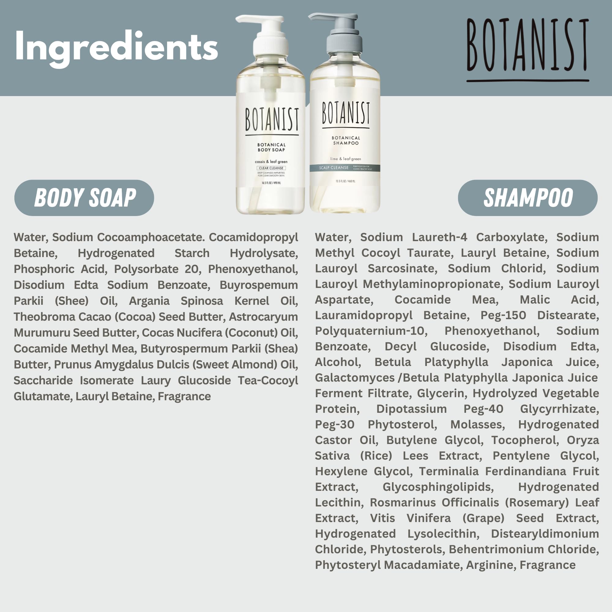 Botanist pump bottle in shower setting for easy use.