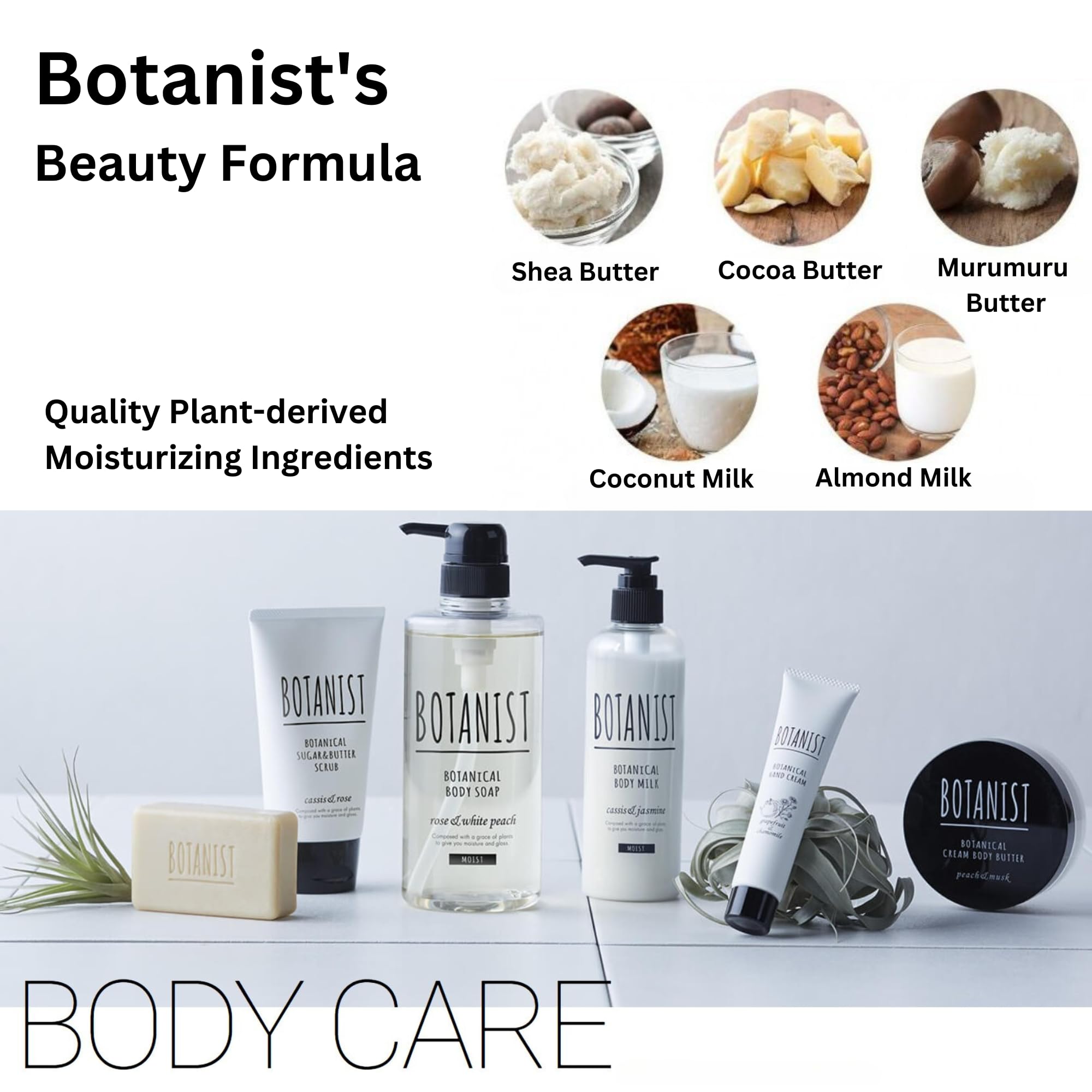 Botanist sulfate-free label indicating gentle, chemical-free cleansing.