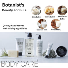 Botanist sulfate-free label indicating gentle, chemical-free cleansing.