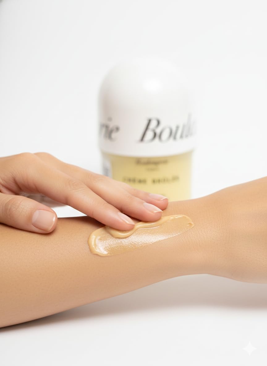 Boulangerie Vanilla Cream texture swatch showing rich, luxurious consistency.