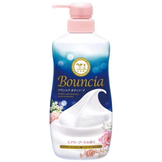 BOUNCIA Cow Brand Airy Bouquet Rose bottle on a shelf, premium packaging for daily use.