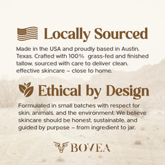BOVEA balm with soft vanilla aroma enhances routine.