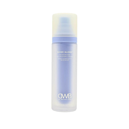 Bowe Glowe Cream bottle close-up for daily hydration and barrier support.