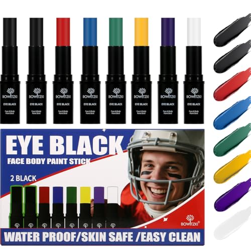 Bowitzki eye black stick eight colors for bold team visuals and sun glare control