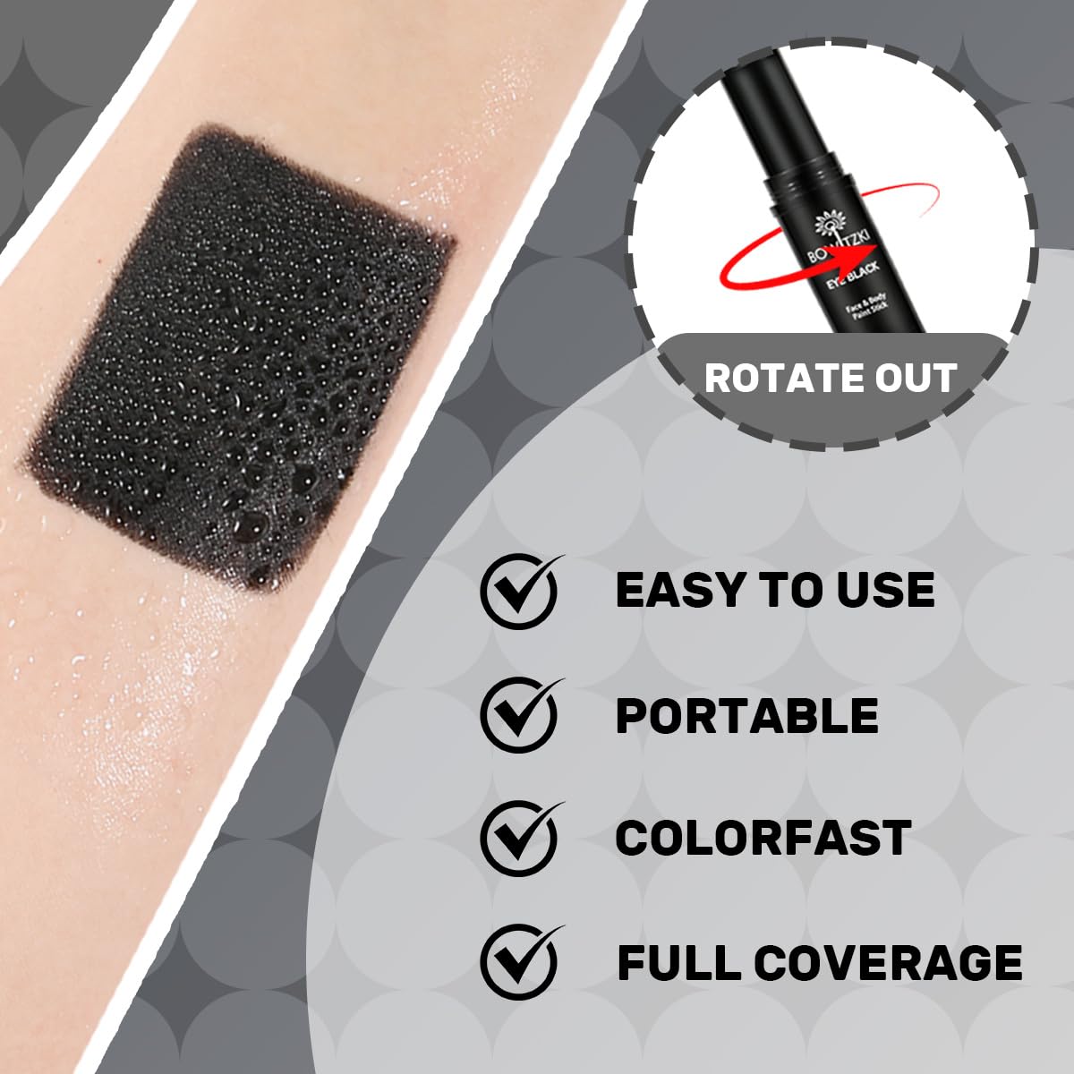 Bowitzki sports makeup kit for baseball and softball players in motion