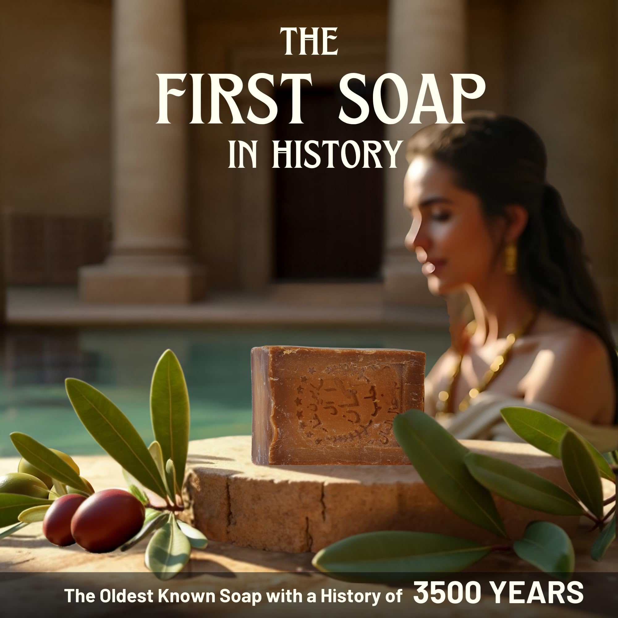 BOX 4 BODY Aleppo soap bar pack side view, suitable for face, body and hair care