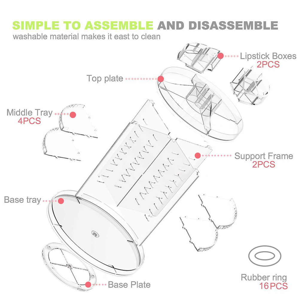 Boxalls makeup organizer adjustable trays fit items of varying heights