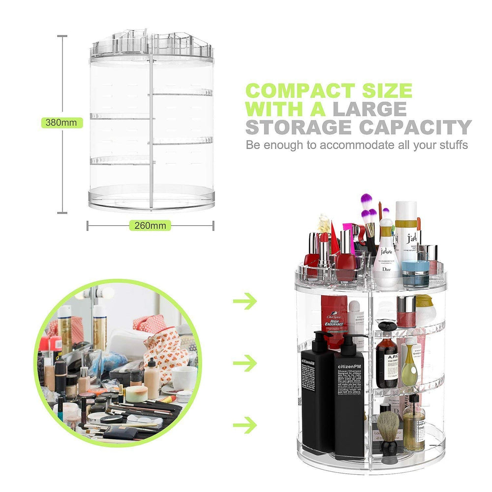 Boxalls makeup organizer sturdy design with secure tray rings