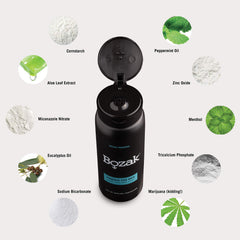 Bozak gym bag-ready powder for workouts and active sessions.