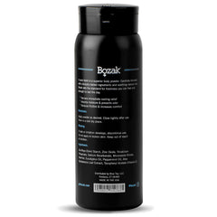 Bozak menthol application powder cools skin for a brisk, comfortable feel.