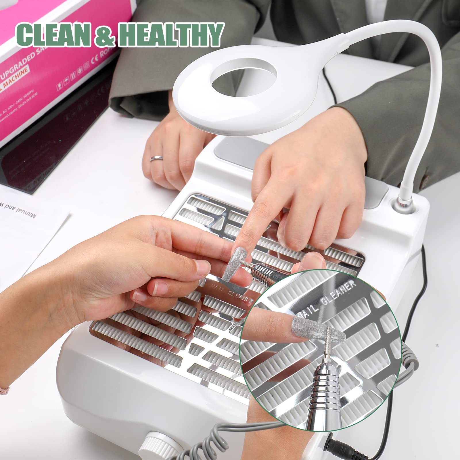 BQAN nail dust collector suitable for home or salon environments.