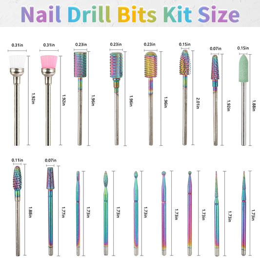 BQAN tungsten carbide rainbow color bits for fast acrylic and gel removal