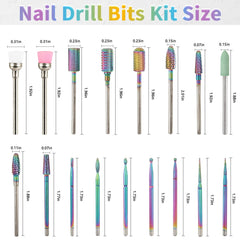 BQAN tungsten carbide rainbow color bits for fast acrylic and gel removal