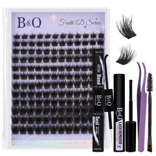 B&Qaugen Feath5D lash clusters create voluminous wisps with feather-light comfort.