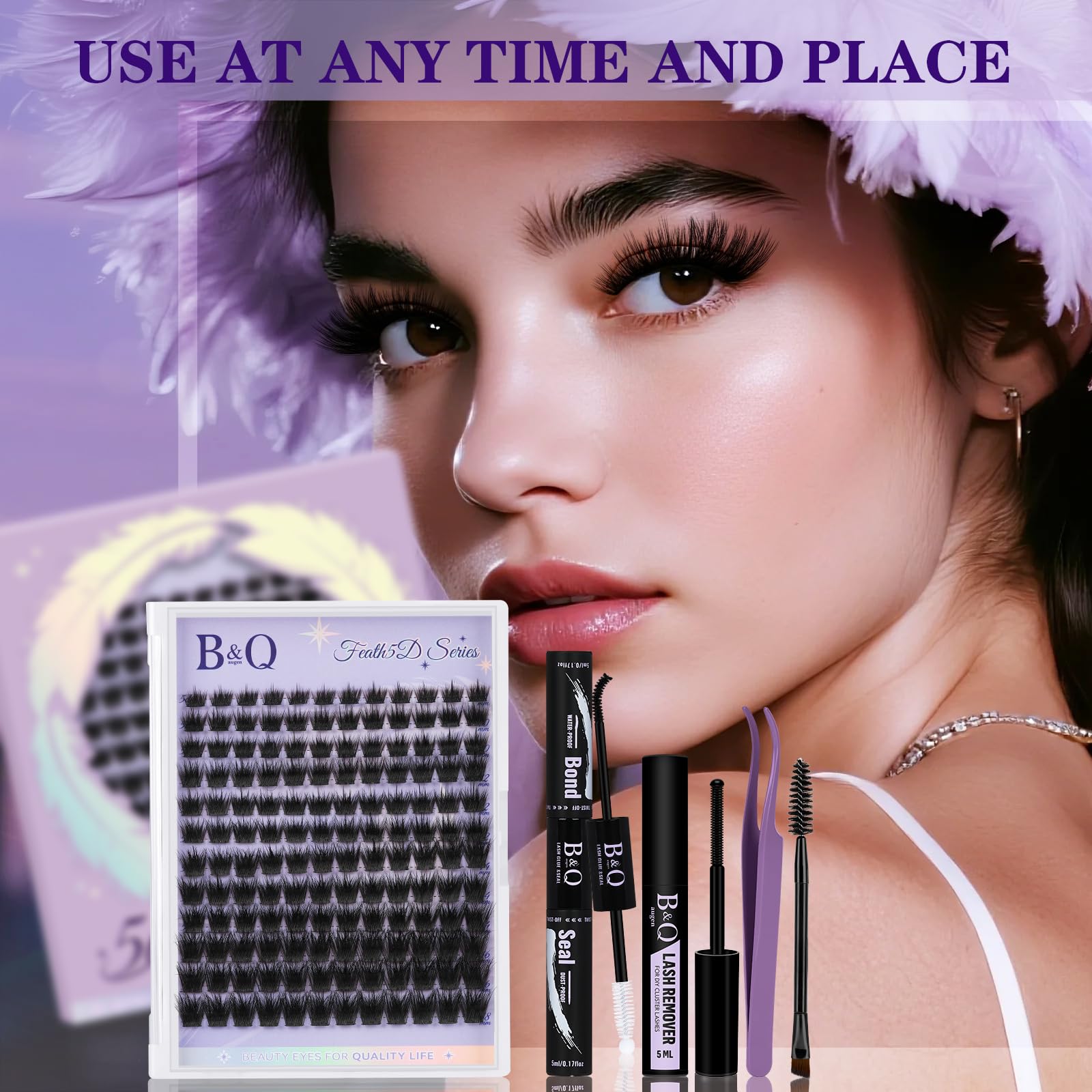 B&Qaugen lash brush for detangling and smoothing before application.