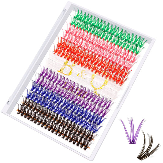 B&Qaugen lash clusters in a 7Mix color palette for customizable looks