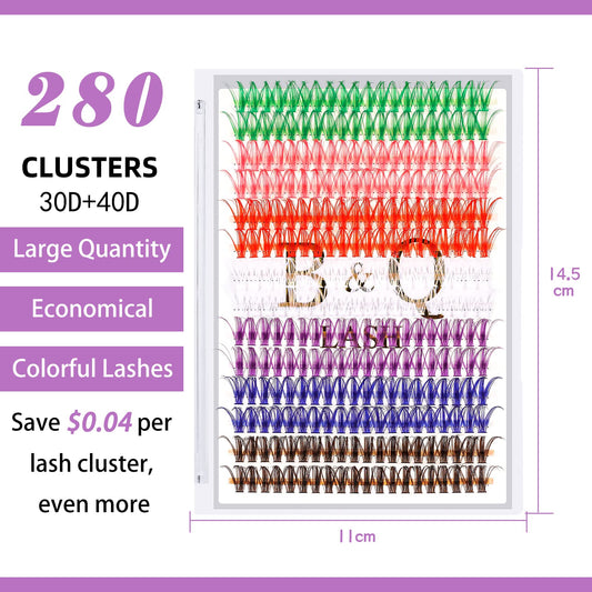 Close-up of B&Qaugen 40D-D-15mm lash clusters for volume