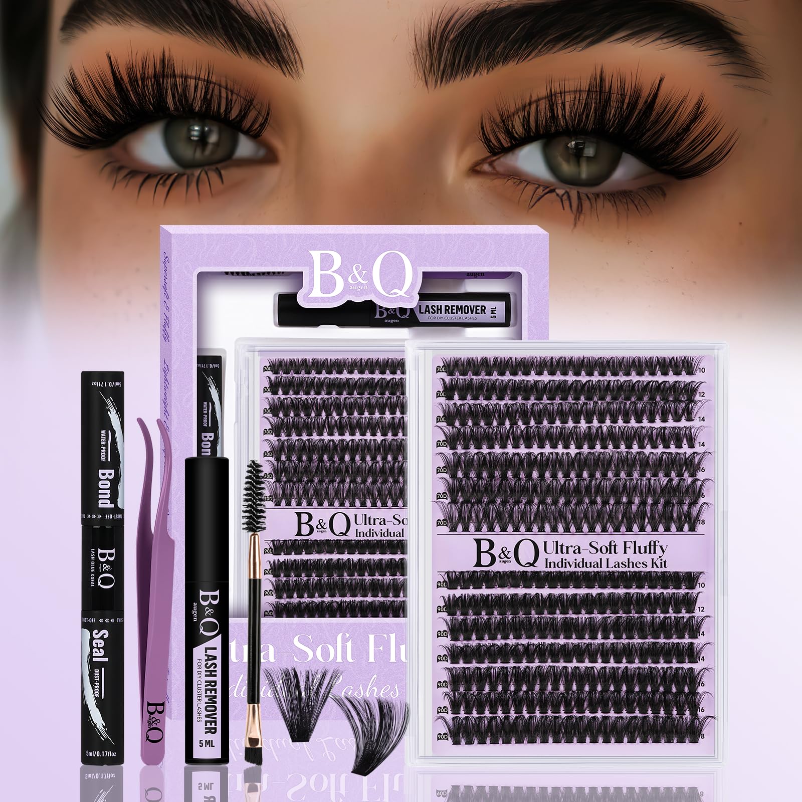 B&Qaugen Lash Clusters Kit ultra-soft for customizable volume