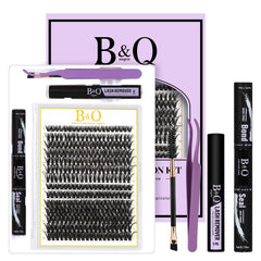 BQaugen lash clusters kit tray displays 280 clusters for DIY lash applications.
