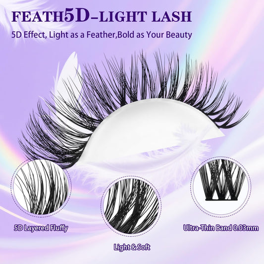 B&Qaugen lash clusters with layered effect create multidimensional volume.