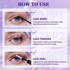 B&Qaugen lash kit includes glue, remover, tweezer, and brush.