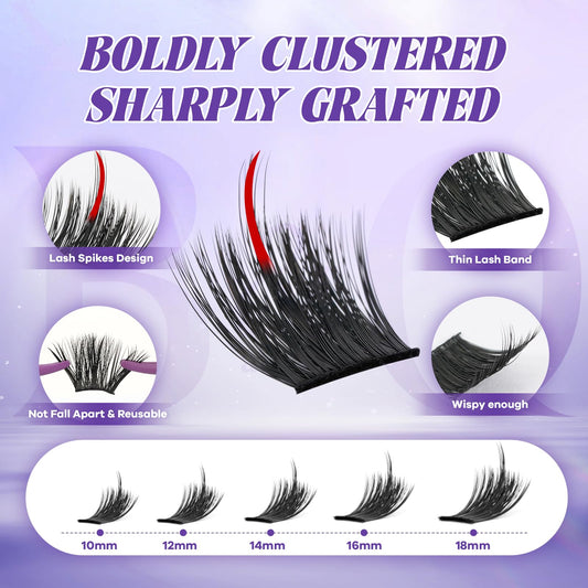 B&Qaugen lash clusters with dense fibers for wispy fullness